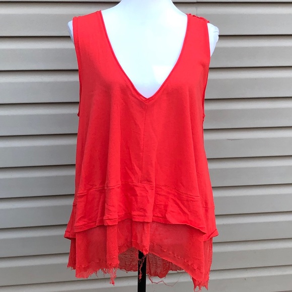 NWT Free People Coral Peachy Tee Tank Top - Picture 6 of 10